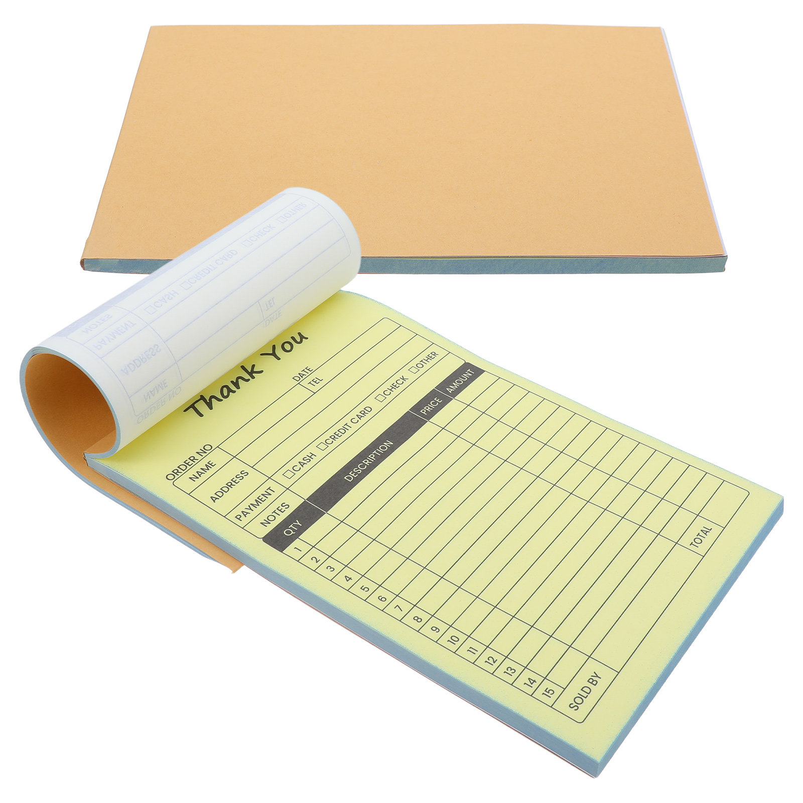 Carbon Copy Book - 2Pcs Order Invoice Receipt Book Carbon