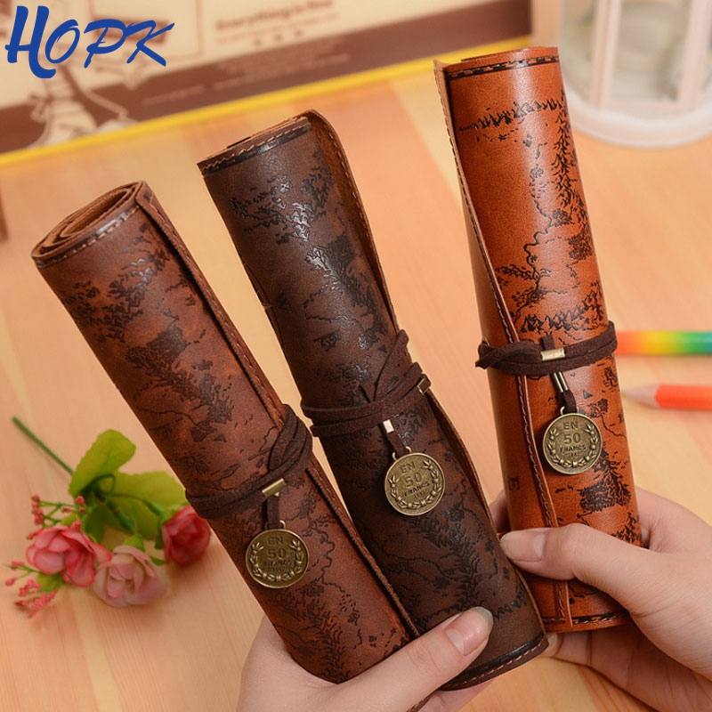Pen Pouch Roll - Vintage Retro Bản Đồ Kho Báu