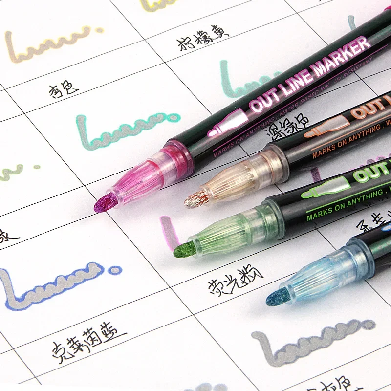 36 Color Double Line Outline A - đánh giá và giá Highlighter Set Pastel