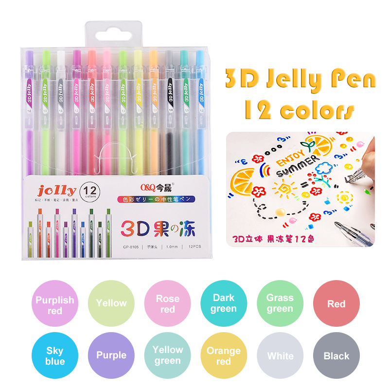 3D Ba Chiều Jelly Màu Bút Bút  - đánh giá và giá Gel Ink Pen Set