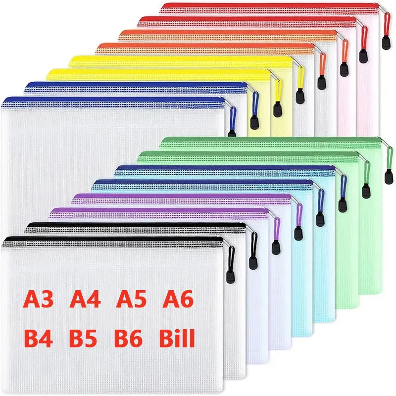 A3/A4/A5/A6 Mesh Zipper Pouch  - đánh giá và giá Portfolio Folder Zip