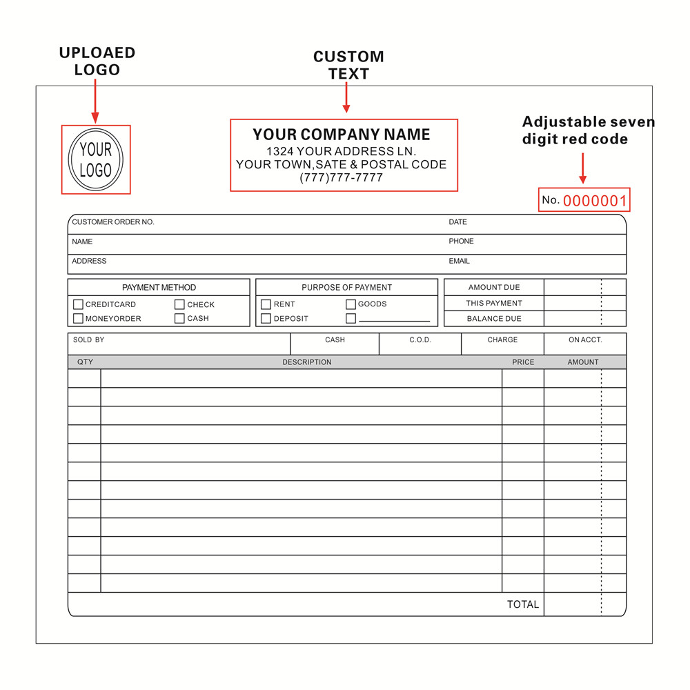 two books can invoice customiz - đánh giá và giá Carbon Copy Book
