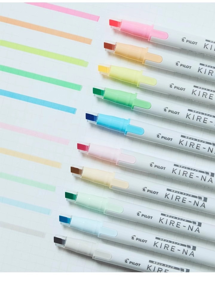 PILOT KIRE-NA Highlighter Pen  - đánh giá và giá Highlighter Set Pastel