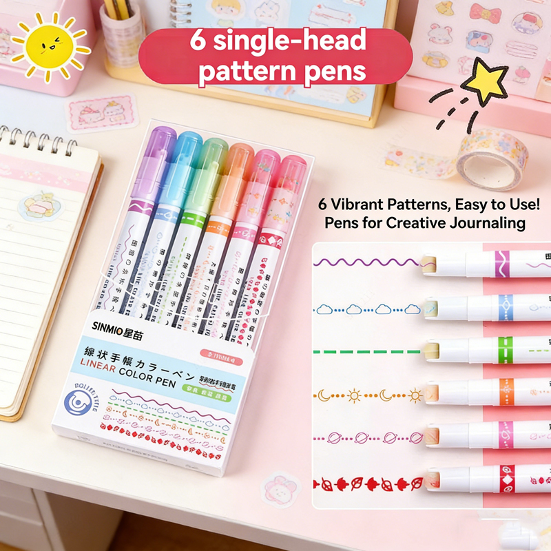 6-24Pcs/Set Flower Line Shape  - đánh giá và giá Highlighter Set Pastel