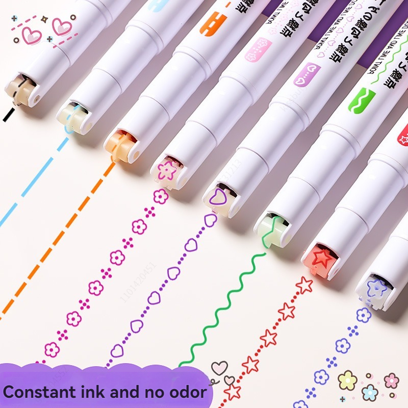 6-24Pcs/Set Flower Line Shape  - đánh giá và giá Highlighter Set Pastel