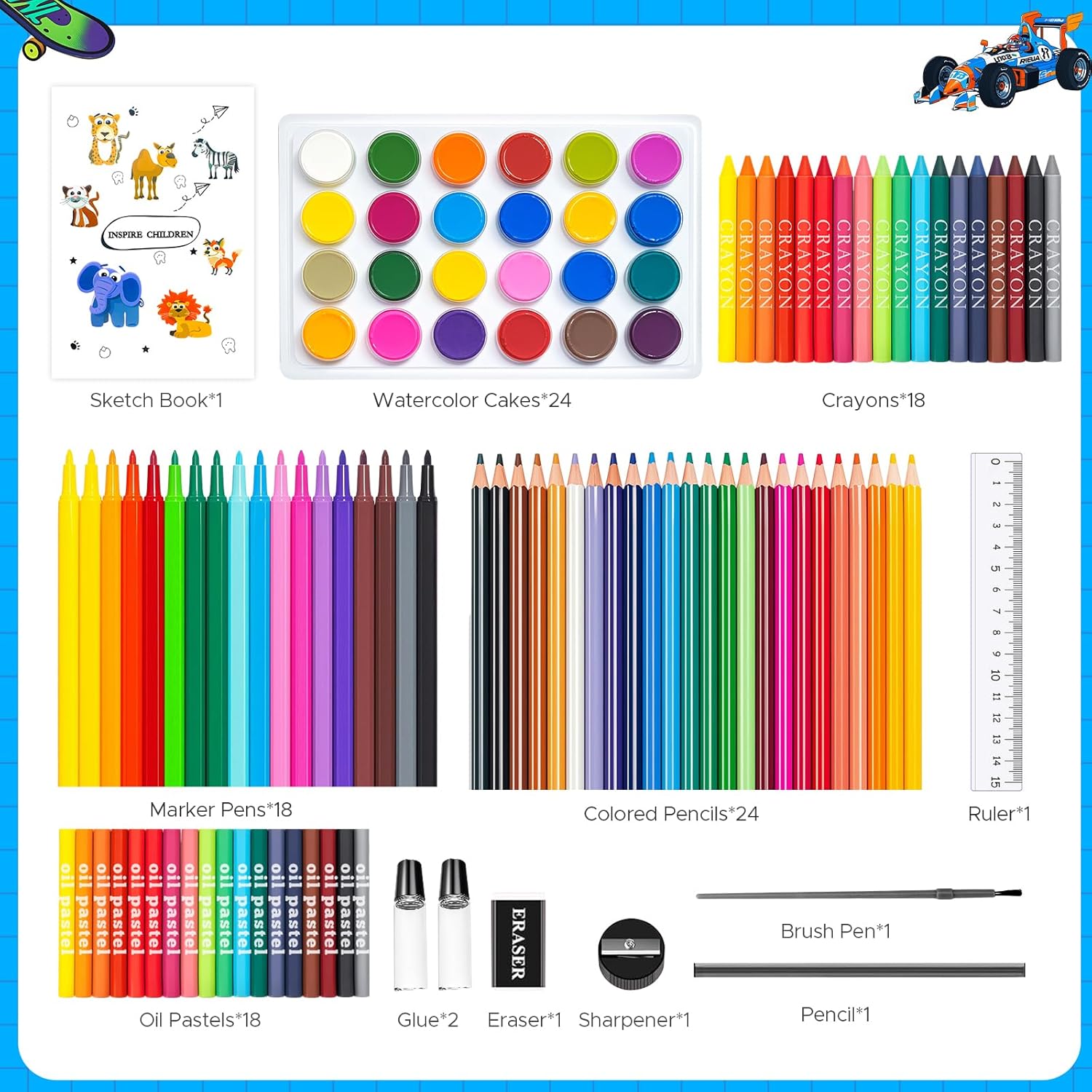 110PCS Arts & Crafts Supplies  - đánh giá và giá Highlighter Set Pastel