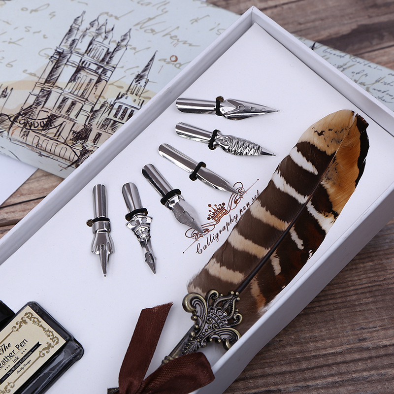 Retro Feather Dip Pen Writing  - đánh giá và giá Self Inking Stamp