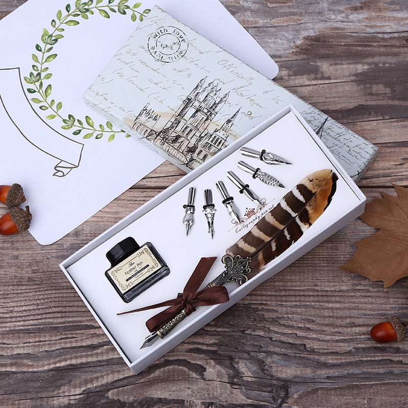Retro Feather Dip Pen Writing  - đánh giá và giá Self Inking Stamp