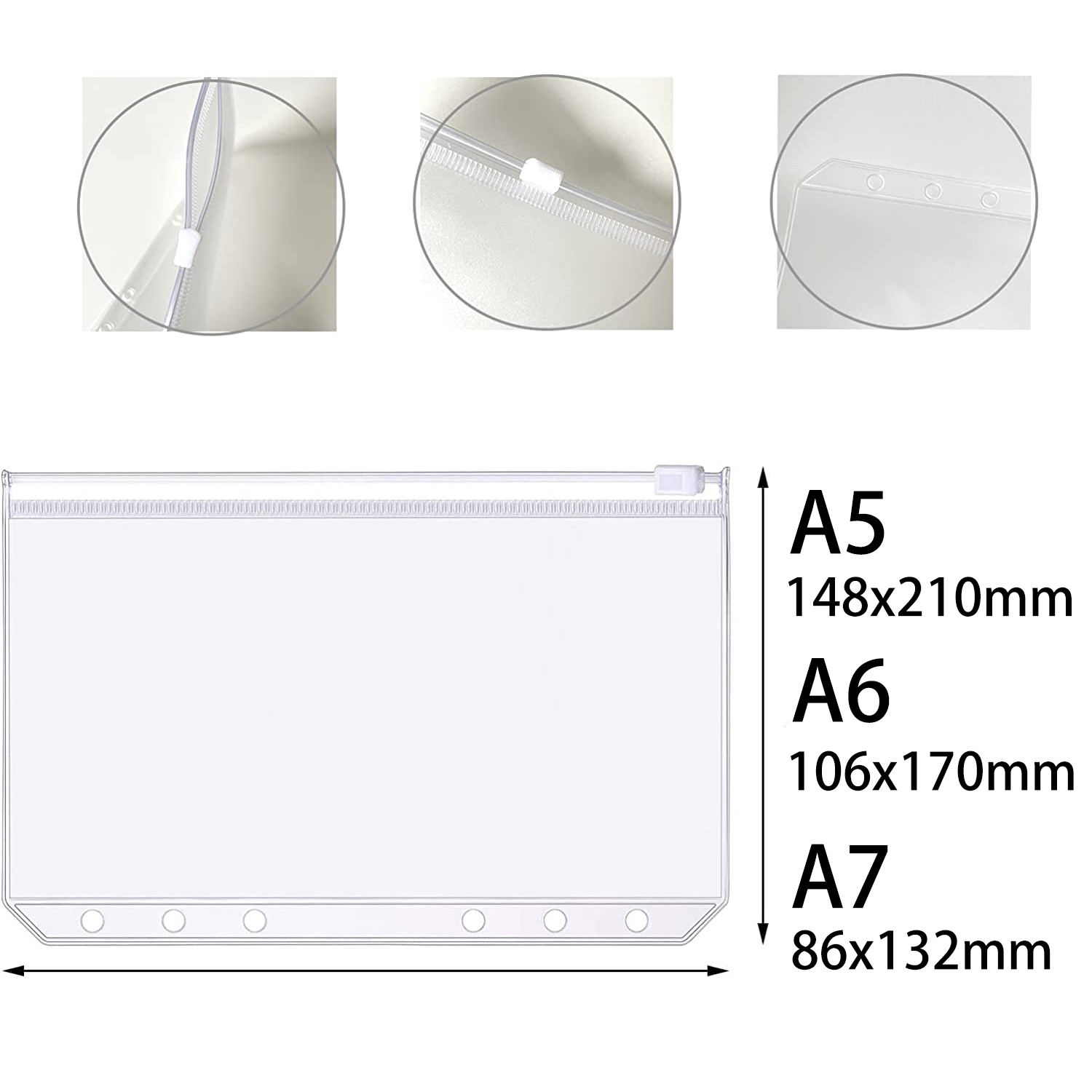 A5 A6 A7 Zipper Loose Leaf Bag - đánh giá và giá Portfolio Folder Zip
