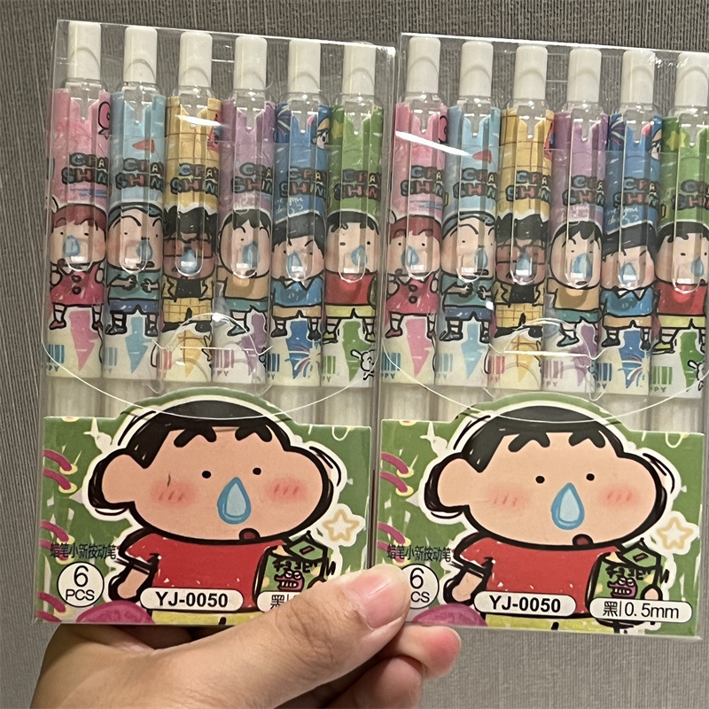 6pcs Crayon Shin-chan Student  - đánh giá và giá Gel Ink Pen Set