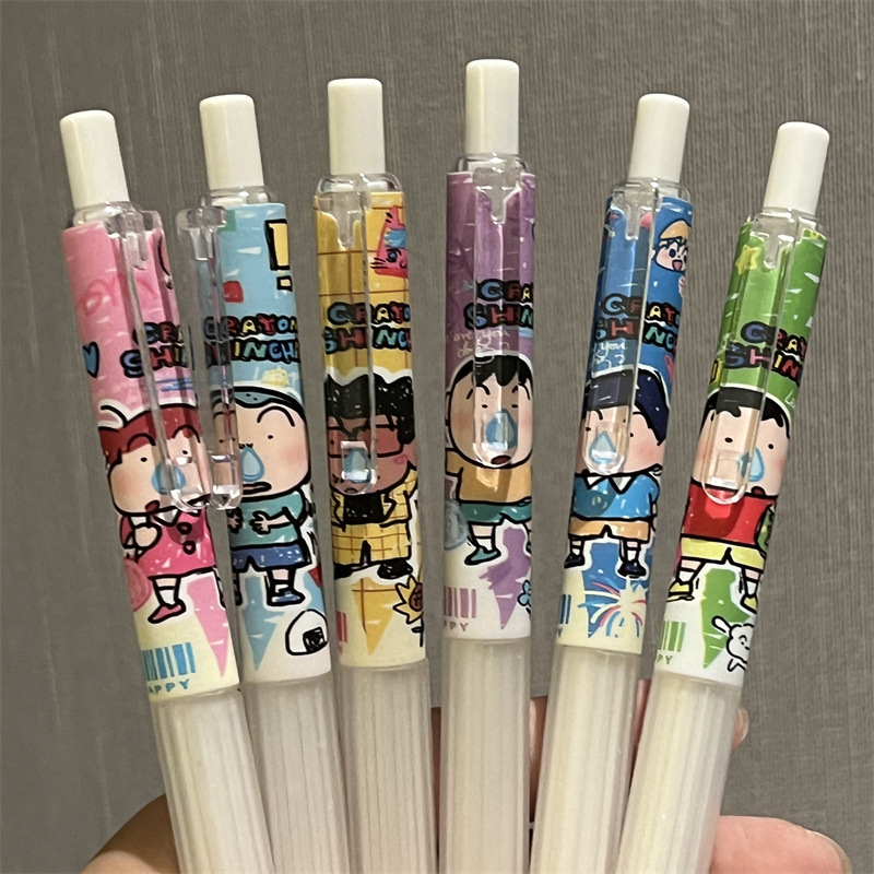 6pcs Crayon Shin-chan Student  - đánh giá và giá Gel Ink Pen Set