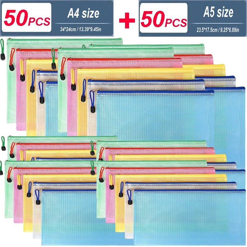 5/20/50/100PC Stationery Stora - đánh giá và giá Portfolio Folder Zip