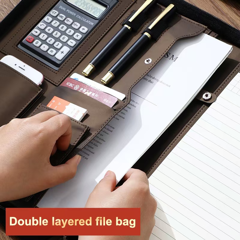 PU Leather Portafolio A4 Docum - đánh giá và giá Portfolio Folder Zip